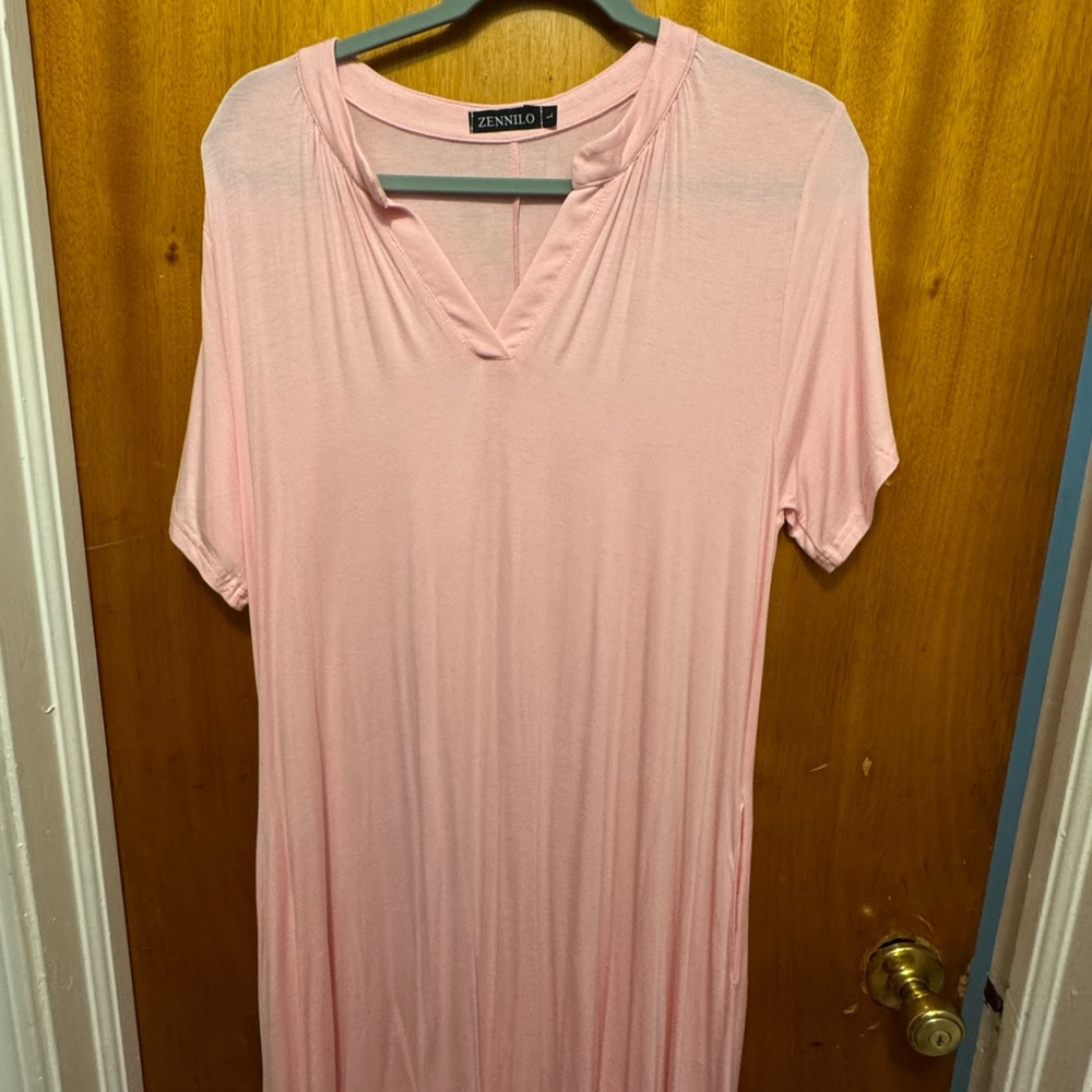 Pink Zennilo Short Sleeve Dress